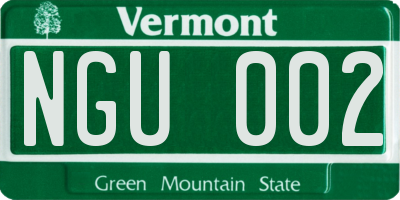 VT license plate NGU002