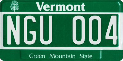 VT license plate NGU004