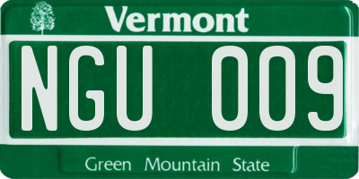 VT license plate NGU009