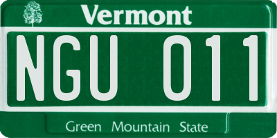 VT license plate NGU011
