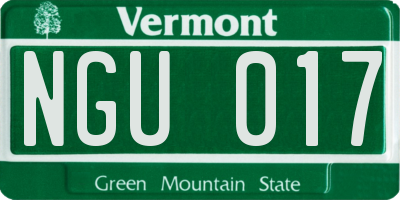 VT license plate NGU017