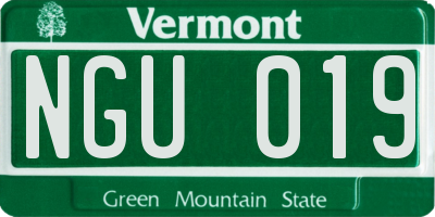 VT license plate NGU019