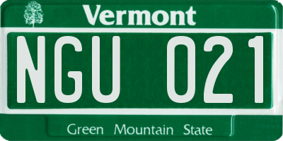VT license plate NGU021