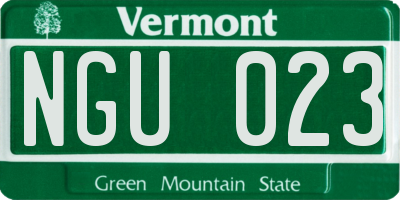 VT license plate NGU023