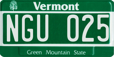 VT license plate NGU025
