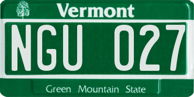 VT license plate NGU027