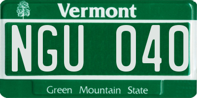 VT license plate NGU040