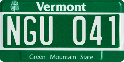 VT license plate NGU041