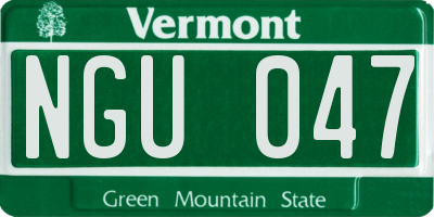 VT license plate NGU047
