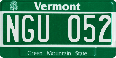 VT license plate NGU052