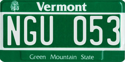 VT license plate NGU053