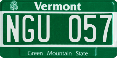 VT license plate NGU057