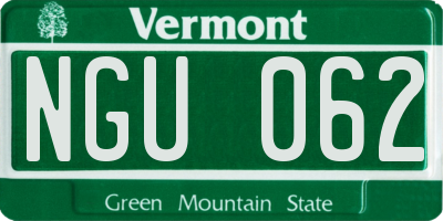 VT license plate NGU062