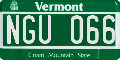 VT license plate NGU066
