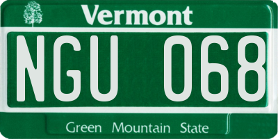 VT license plate NGU068
