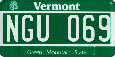 VT license plate NGU069