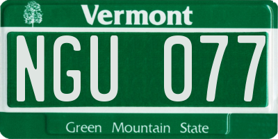 VT license plate NGU077