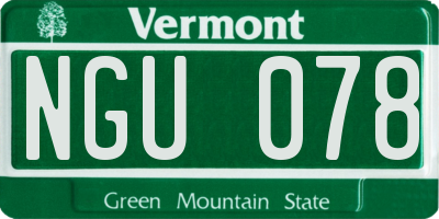 VT license plate NGU078