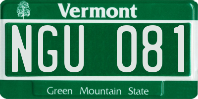 VT license plate NGU081