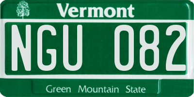 VT license plate NGU082