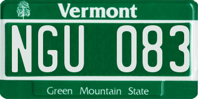 VT license plate NGU083