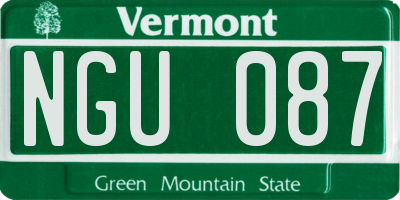 VT license plate NGU087