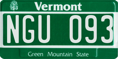 VT license plate NGU093