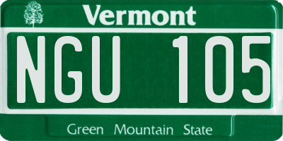 VT license plate NGU105