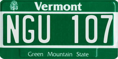 VT license plate NGU107