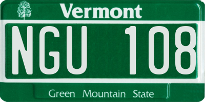 VT license plate NGU108