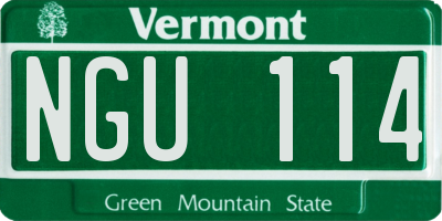 VT license plate NGU114