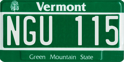 VT license plate NGU115