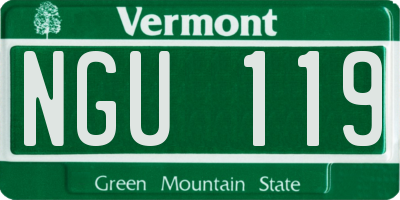 VT license plate NGU119