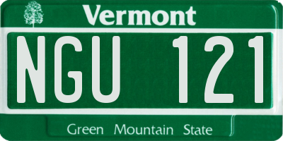 VT license plate NGU121