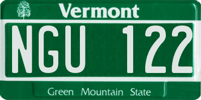 VT license plate NGU122