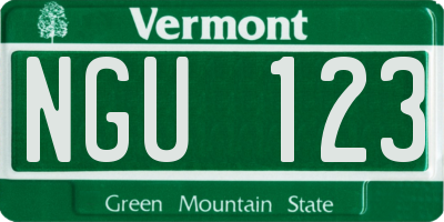 VT license plate NGU123