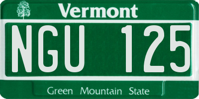 VT license plate NGU125