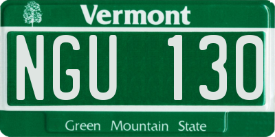 VT license plate NGU130