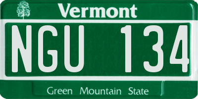 VT license plate NGU134
