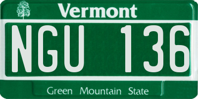 VT license plate NGU136