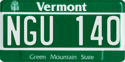 VT license plate NGU140