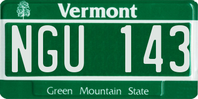 VT license plate NGU143