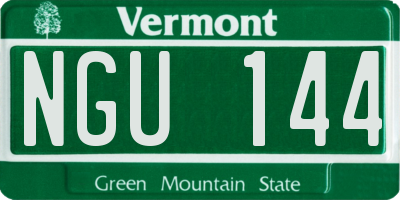 VT license plate NGU144