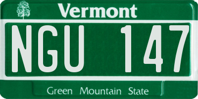 VT license plate NGU147