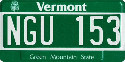 VT license plate NGU153
