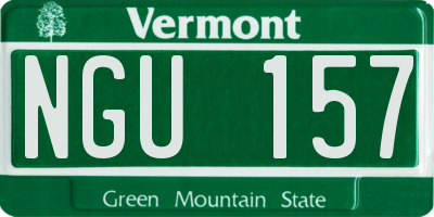 VT license plate NGU157