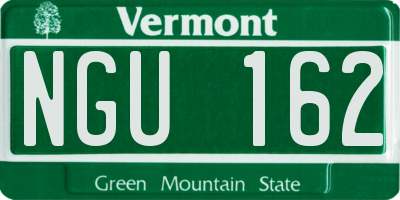 VT license plate NGU162
