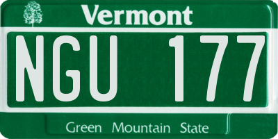 VT license plate NGU177