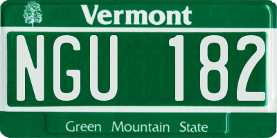 VT license plate NGU182