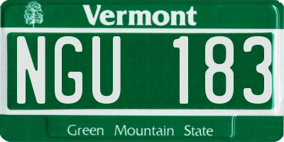 VT license plate NGU183